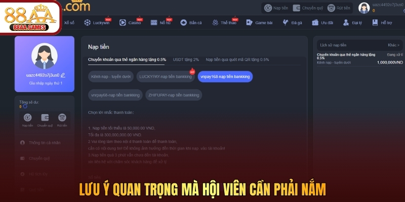 Lưu ý quan trọng mà hội viên cần phải nắm