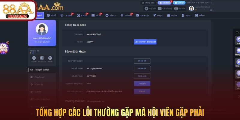 Tổng hợp các lỗi thường gặp mà hội viên gặp phải